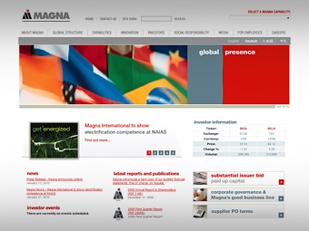 Скриншот сайта magna.com