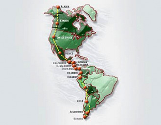 Маршрут пробега Panamericana 2006