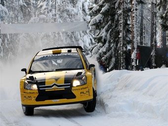 Евгений Новиков (Citroen Junior Team, Citroen C4 WRC) во время Ралли Норвегии, 2009. Фото с сайта rally-mania.cz