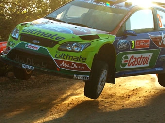 Микко Хирвонен (BP Ford Abu Dhabi, Ford Focus RS WRC 08) во время Ралли Португалии, 2009. Фото с сайта rally-mania.cz