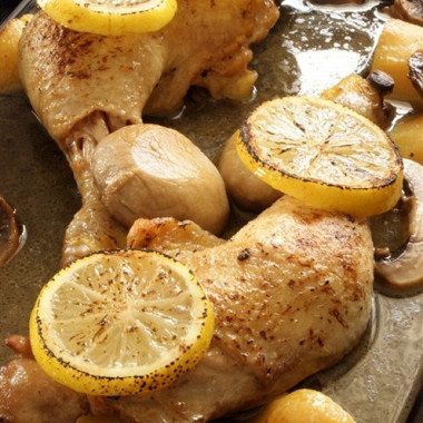 Рецепт Курица с лимоном и оливками