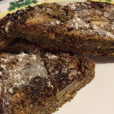 Рецепт Грушево-банановый пирог на гречневом тесте