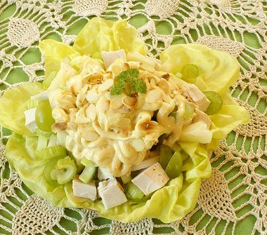 Рецепт Салат из цыпленка с пастой, сельдереем и грибами