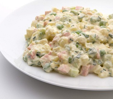 Рецепт Оливье с беконом