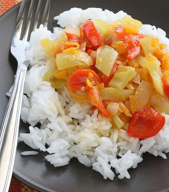 Рецепт Рис арборио с печеными перцами и помидорами