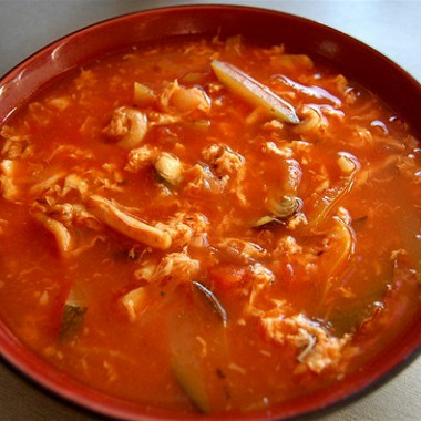 Рецепт Томатный суп из морепродуктов
