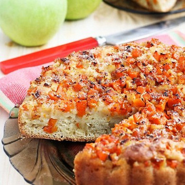 Рецепт Открытый пирог с тыквой и яблоками