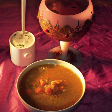 Рецепт Чечевичный суп с мятным йогуртом