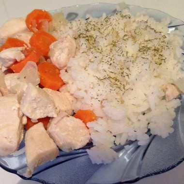 Рецепт Курица, тушеная с морковью и луком