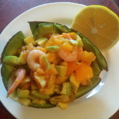 Рецепт Салат из авокадо и креветок