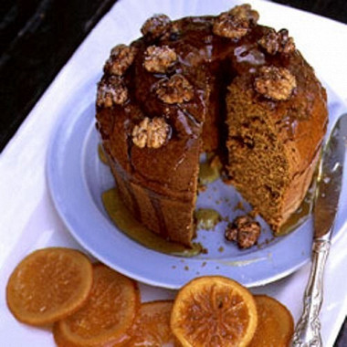 Рецепт Тыквенно-ореховый торт с апельсиновыми цукатами