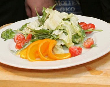 Рецепт Теплый салат с морскими гребешками и апельсином