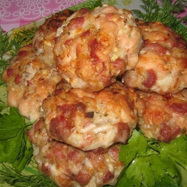 Рецепт Рубленые котлеты из свинины и курицы с картофелем